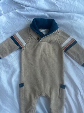 Piper and Posie Cozy Shawl Collar Knit One-Piece Romper 3-6mo
